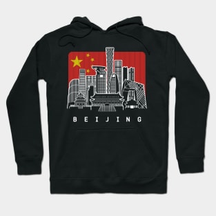 Beijing China Skyline Chinese Flag Hoodie